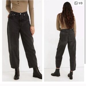 Madewell Women's Charcoal balloon Jeans, cropped, size 26